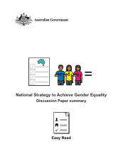 National Strategy to Achieve Gender Equality Discussion Paper Easy Read summary.